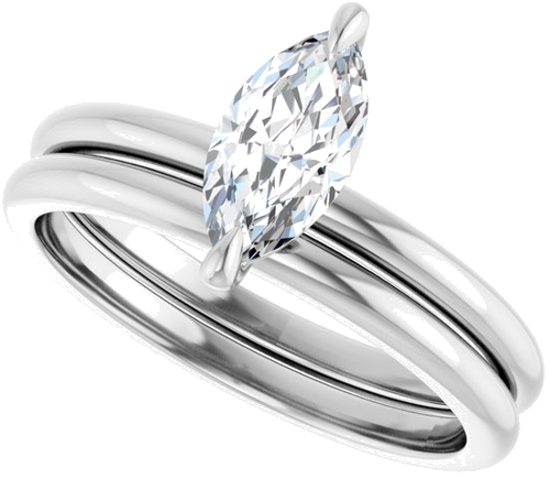 Sužadėtuvių Žiedas „Solitaire“ 585 Baltojo Aukso Marquise 9mm x 4.5mm (10)