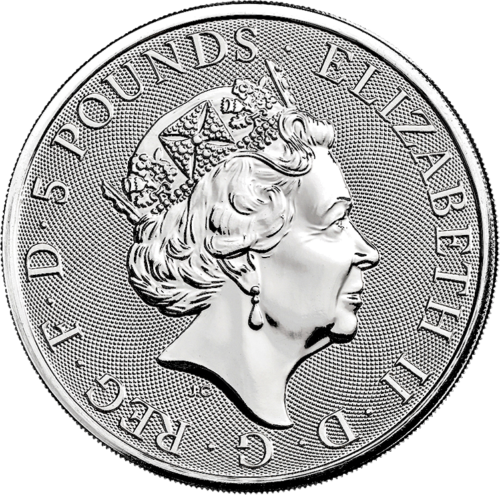 2 oz Белая Лошадь Звери Королевы 2020 Великобритания серебряная монета (2)