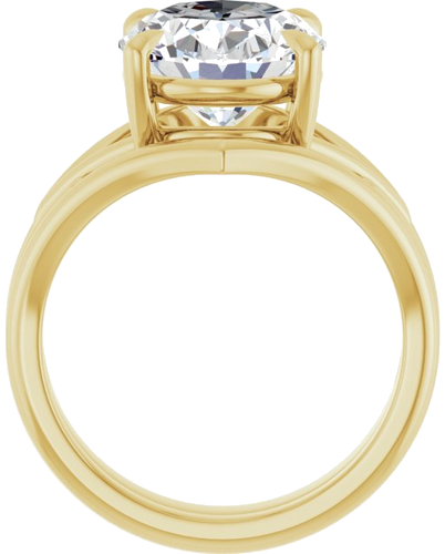 Sužadėtuvių Žiedas „Solitaire“ 750 Geltonojo Aukso Oval 12mm x 10mm (7)