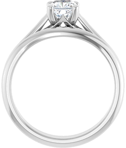 14K White 5 mm Cushion Solitaire Engagement Ring Mounting (7)