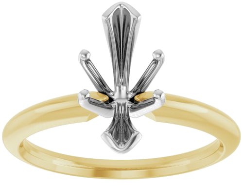 Sužadėtuvių Žiedas „V-End Solitaire“ 585 Baltojo Ir Geltonojo Aukso Marquise 12mm x 5.5mm (3)