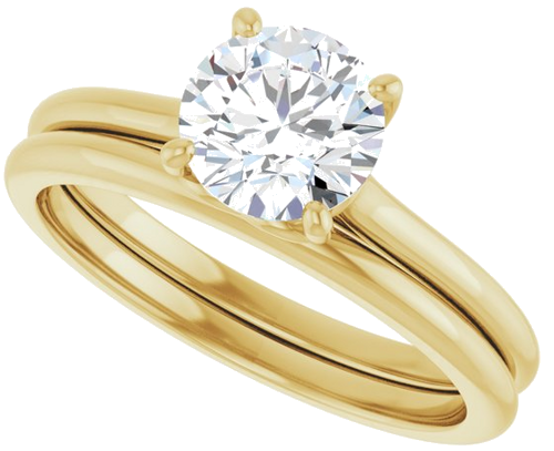 14K Yellow  6.5 mm Round Solitaire Engagement Ring Mounting (10)