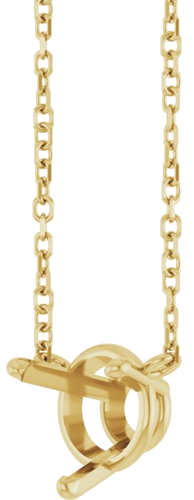 14K Yellow 7 mm Round Solitaire 18  Necklace Mounting (2)