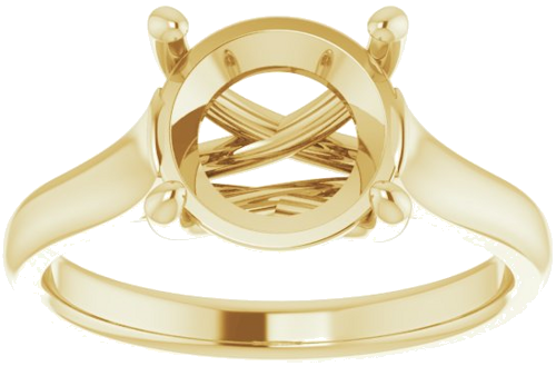 14K Yellow 9 mm Round Solitaire Engagement Ring Mounting (3)