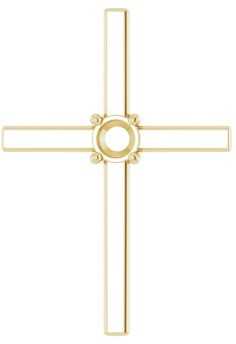 Pakabukas „Solitaire Cross“ 585 Geltonojo Aukso Round 4.1mm (1)
