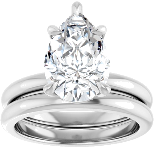 14K White 12x8 mm Pear Solitaire Engagement Ring Mounting (8)