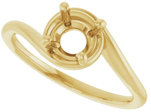 Sužadėtuvių Žiedas „Solitaire“ 585 Geltonojo Aukso Round 6.5mm (5)