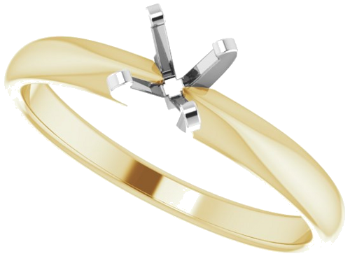 14K Yellow White 4.2-4.9 mm Round Solitaire Engagement Ring Mounting (5)