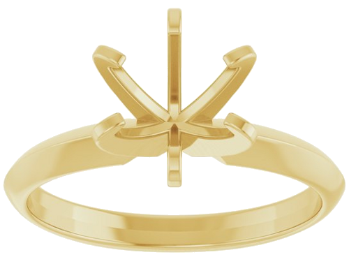 14K Yellow 7.4 mm Round Solitaire Engagement Ring Mounting (3)