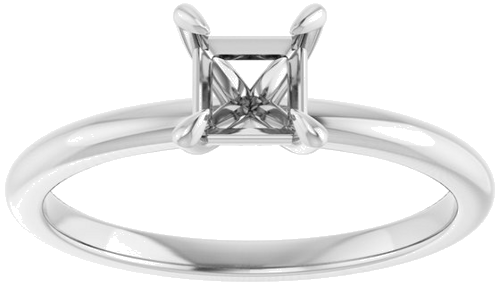 Sužadėtuvių Žiedas „Solitaire“ 585 Baltojo Aukso Square 4.5mm (3)