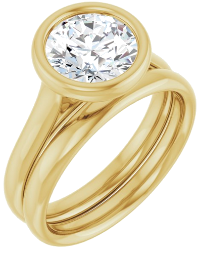 14K Yellow  8 mm Round Solitaire Engagement Ring Mounting (6)