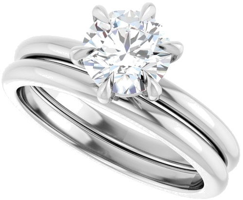 Sužadėtuvių Žiedas „Solitaire“ 950 Platinos Round 6.5mm (10)