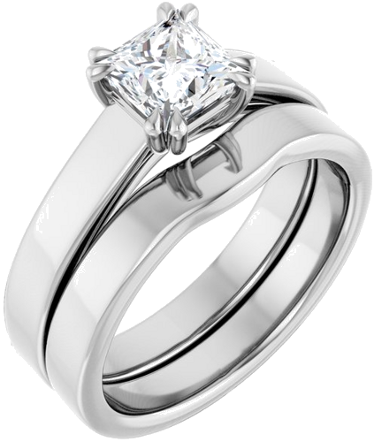 Sužadėtuvių Žiedas „Solitaire“ 950 Platinos Square 5.5mm (6)