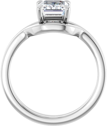 18K White 8x6 mm Emerald Solitaire Engagement Ring Mounting (7)