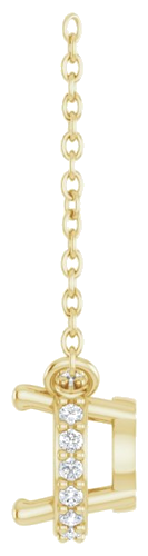 14K Yellow 5.5 mm Round .06 CTW Natural Diamond Hidden Halo 18  Necklace (3)