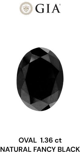 1.36 carat Fancy  Black-VVS2 Natūralus Oval Deimantas (1)