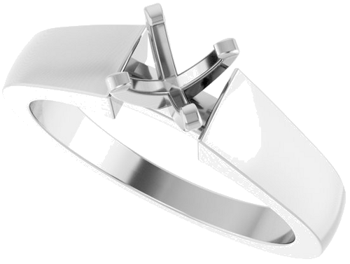 Sužadėtuvių Žiedas „Solitaire“ 585 Baltojo Aukso Round 5.2mm (5)