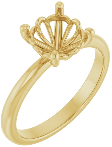 Sužadėtuvių Žiedas „Solitaire“ 585 Geltonojo Aukso Round 8mm (1)