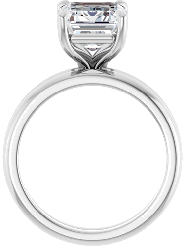 14K White 10x8 mm Emerald Solitaire Engagement Ring Mounting (7)