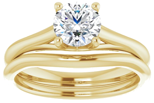 14K Yellow 6 mm Round Solitaire Engagement Ring Mounting (8)