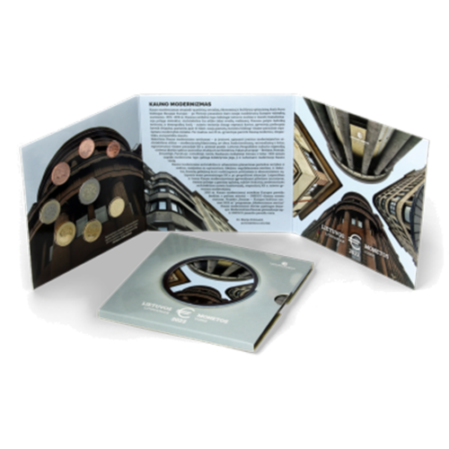 2022 Литва Каунас Модернизм Набор монет евро BU (1)