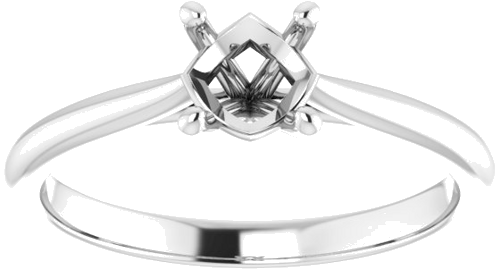 Sužadėtuvių Žiedas „Solitaire“ 585 Baltojo Aukso Round 5.5mm (3)