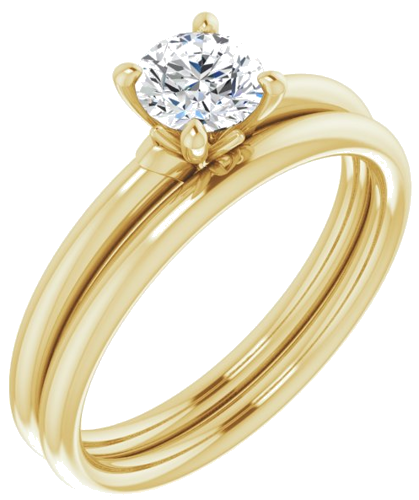 14K Yellow 5.2 mm Round Solitaire Engagement Ring Mounting (6)