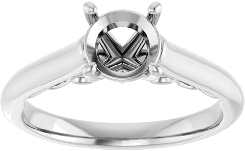 14K White  6.5 mm Round Solitaire Engagement Ring Mounting (3)