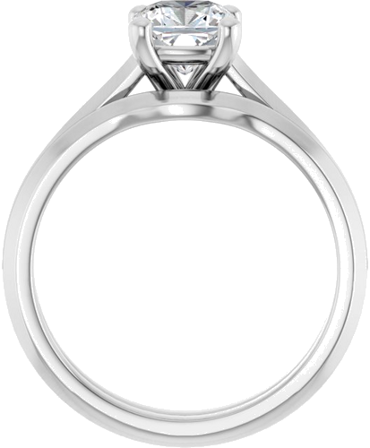 14K White 6 mm Cushion Solitaire Engagement Ring Mounting (7)