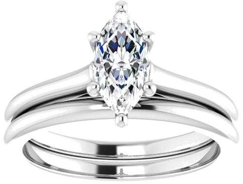 14K White 9x4.5 mm Marquise Solitaire Engagement Ring Mounting (8)