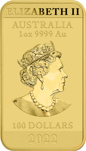 1 oz Drakonas 2022 Australija auksinė moneta (Stačiakampė) (2)