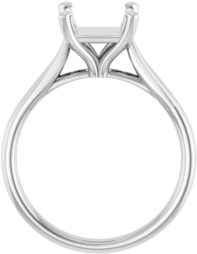 Platinum 7 mm Square Engagement Ring Mounting (2)