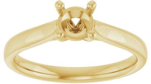 14K Yellow 5.2 mm Round Engagement Ring Mounting (3)