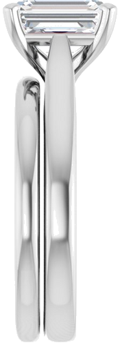 Sužadėtuvių Žiedas „Solitaire“ 950 Platinos Emerald 8mm x 6mm (9)