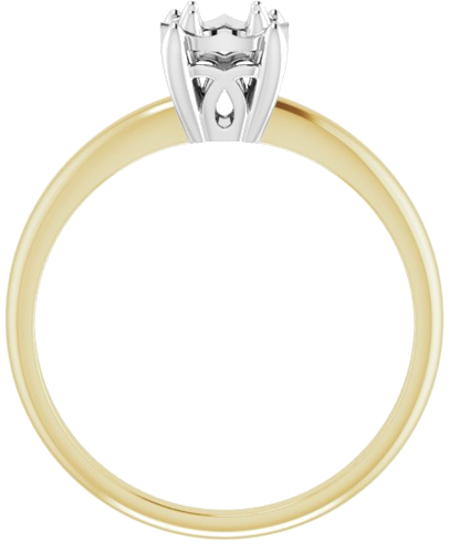 14K Yellow   White 3.7 mm Round 4-Prong Illusion Solitaire Ring Mounting (2)