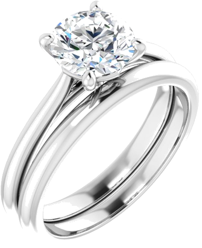 Platinum 7 mm Round Solitaire Engagement Ring Mounting (6)