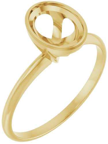 Sužadėtuvių Žiedas „Solitaire“ 585 Geltonojo Aukso Oval 8mm x 6mm (1)