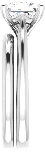 14K White 6.5 mm Square Solitaire Engagement Ring Mounting (9)