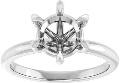 Platinum 8.2 mm Round Solitaire Engagement Ring Mounting (3)