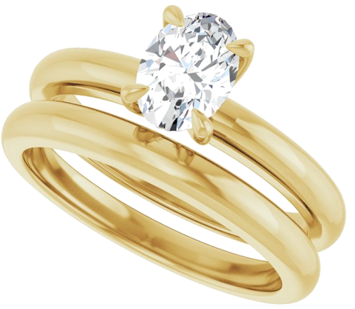 14K Yellow 7x5 mm Oval Solitaire Engagement Ring Mounting (10)