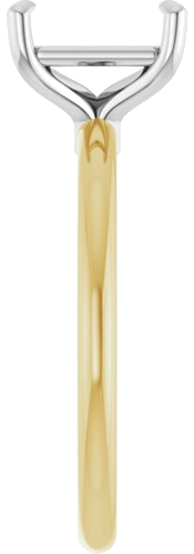 14K Yellow White 8x6 mm Emerald Solitaire Engagement Ring Mounting (4)