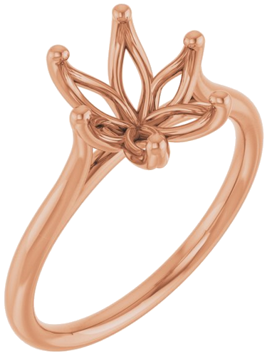 Sužadėtuvių Žiedas „Solitaire“ 585 Rožinis Aukso Oval 10mm x 8mm (1)