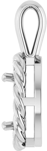 Pakabukas „Rope“ 585 Baltojo Aukso Oval 8mm x 6mm (3)