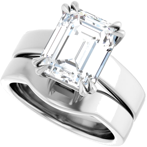 Sužadėtuvių Žiedas „Solitaire“ 585 Baltojo Aukso Emerald 10mm x 8mm (8)