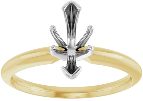 Sužadėtuvių Žiedas „V-End Solitaire“ 585 Baltojo Ir Geltonojo Aukso Marquise 10mm x 5mm (3)