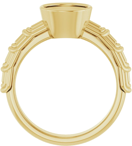 14K Yellow 8 mm Round Solitaire Engagement Ring Mounting (2)
