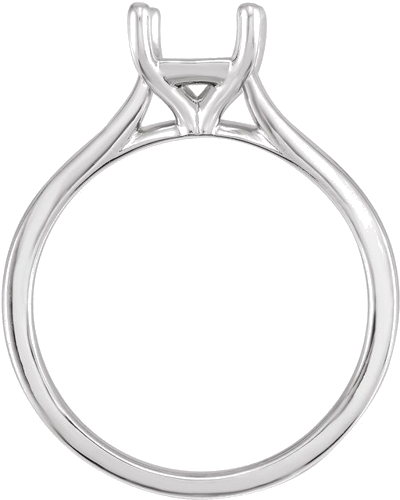 14K White 7x5 mm Emerald Solitaire Engagement Ring Mounting (2)