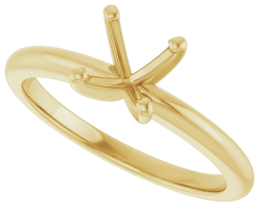 18K Yellow  6.5 mm Round Solitaire Engagement Ring Mounting (5)