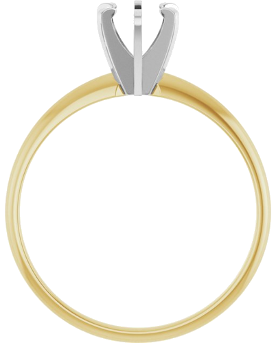 Sužadėtuvių Žiedas „Solitaire“ 585 Baltojo Ir Geltonojo Aukso Round 5.1mm (2)