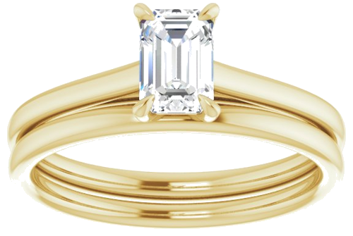 Sužadėtuvių Žiedas „Solitaire“ 585 Geltonojo Aukso Emerald 6mm x 4mm (8)